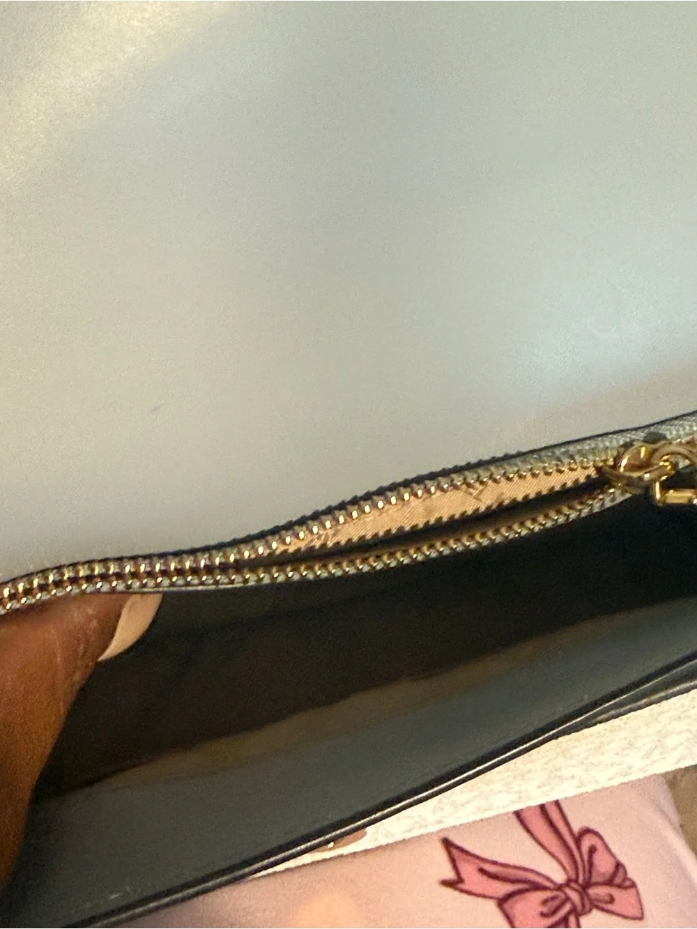 Michael Kors White and Light Blue Signature Crossbody with Card Case